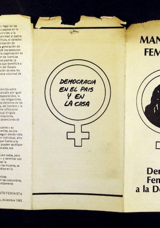 Manifiesto Feminista, 1983. Fondo La Morada. Archivo Mujeres y Géneros