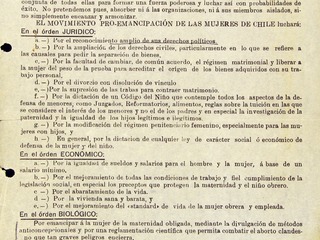Programa MEMCH. 1936. Fondo Elena Caffarena. Archivo Mujeres y Géneros.