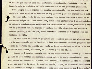 No hay confusión posible señoras. Respuesta de Elena Caffarena a la Acción Nacional de Mujeres. 8 de septiembre 1935.